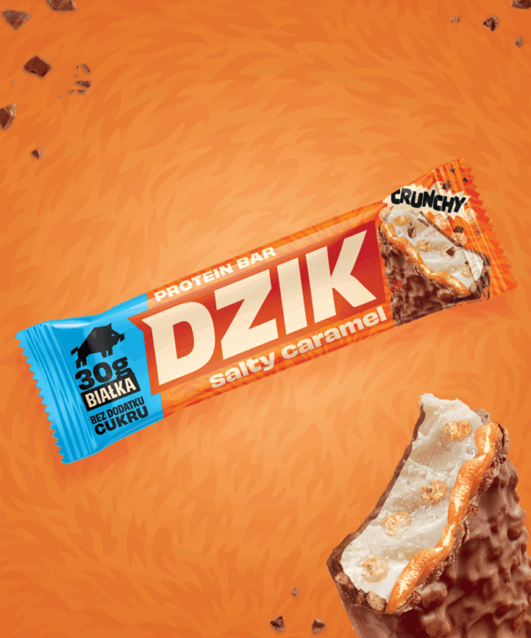 BATON PROTEINOWY DZIK® SŁONY KARMEL CRUNCHY 70g