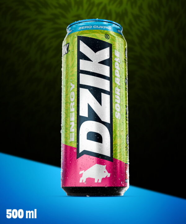 DZIK® ENERGY SOUR APPLE ZERO KALORII 500 ML