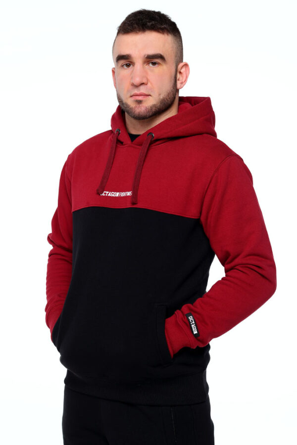 Bluza Octagon Dual black burgund z kapturem