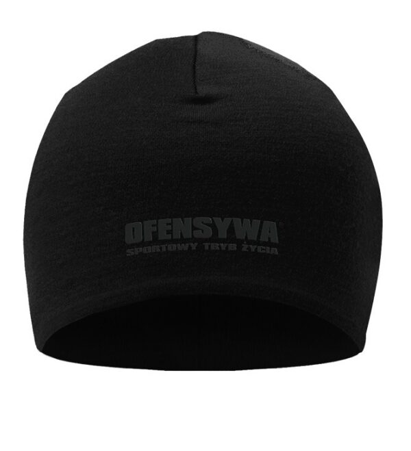 Czapka zimowa Ofensywa Sportowy Tryb Życia czarna z czarnym