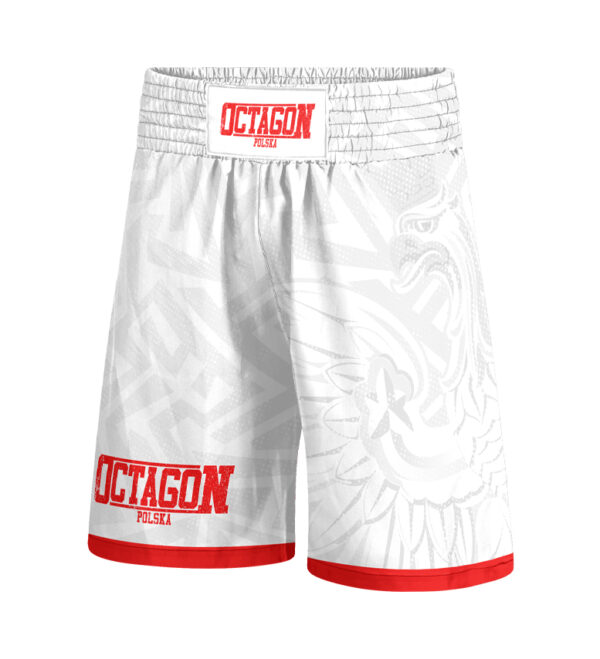 Spodenki bokserskie Octagon Polska Biało Czerwony white