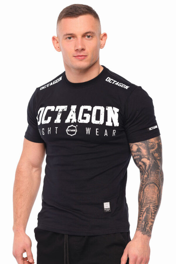 Koszulka Fight Wear OCTAGON black – czarny T-shirt z nadrukiem