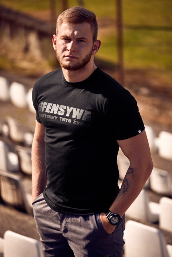 T-shirt Ofensywa Sportowy Tryb Życia czarno/czarny