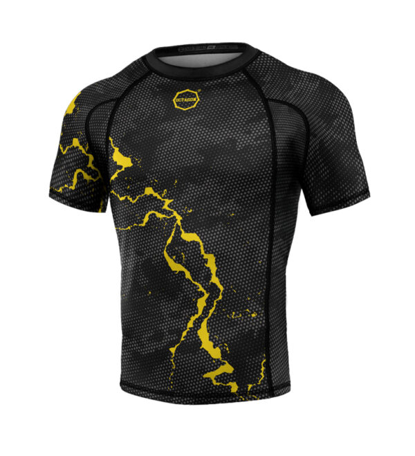 Rashguard Octagon PREMIUM Marble Camo black/yellow