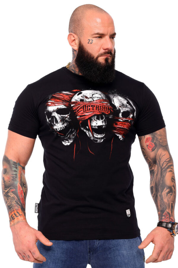 Koszulka Octagon The Rules czarna z nadrukiem czaszek sportowa
