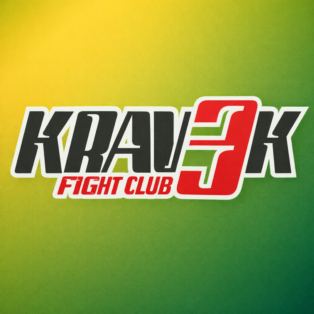 Zdjęcie zawiera zielone tło a na tle jest napis krav3 fight club. Napis krav3k jest czany z czego cyfra 3 i fihght club czerwony, logo dla strony Trenerzy i kluby Zawiercie