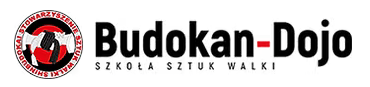 zdjęcie przedstawia czarne logo na białym tle Budokan Dojo szkołach sztuk walki
