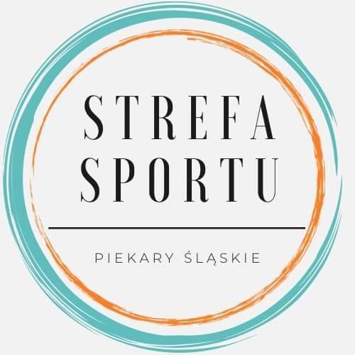 Logo w kształcie dwóch kółek, jedno jest niebieskie a drugie zielone. zawiera w środku napis Strefa Sportu Piekary Śląskie, dla strony trenerzy i kluby