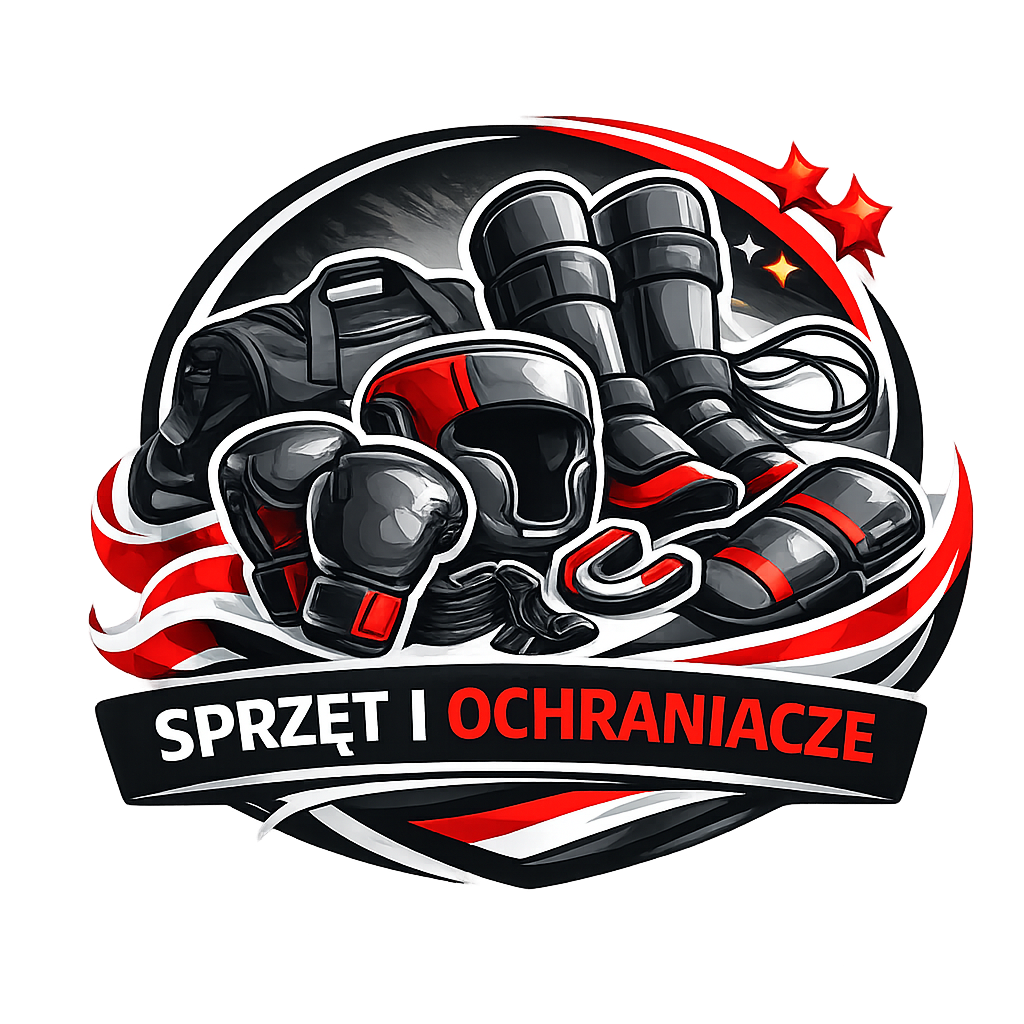 Logo ma kolory szro czane z wstawkami czerwonego nawiązujące do Polski. Ma środku leża imitacje ochraniaczy, kasków, torby sportowe, ochraniacz na zęby, taśmy do ćwiczeń oraz rękawice bokserskie przeznaczone na trening