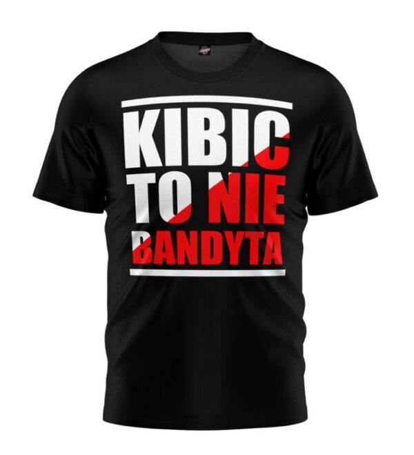 T-shirt Kibic To Nie Bandyta czarny