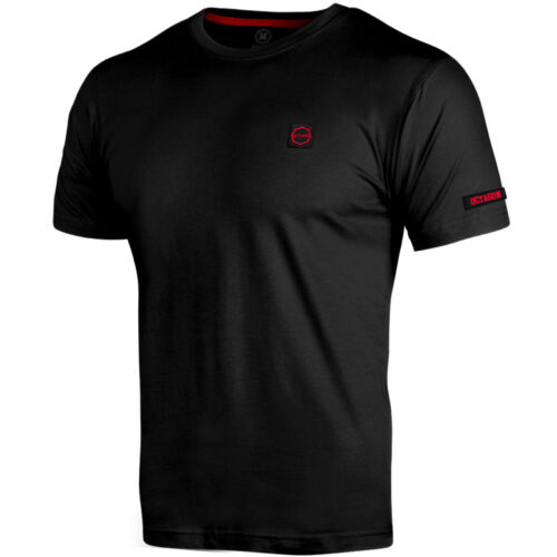 Koszulka logo black red czarna z czerwonym logo minimalistyczna sportowa