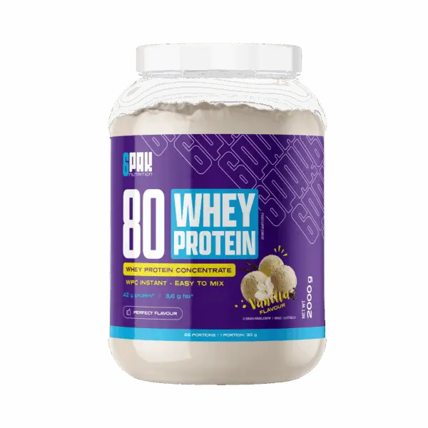 6PAK 80 WHEY PROTEIN 2000g JAR VANILLA