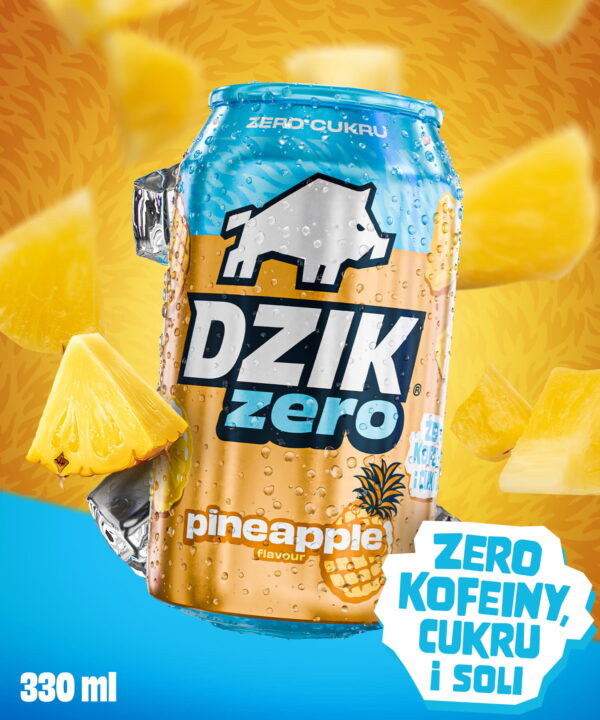 napój Dzik ZERO PINEAPPLE puszka 330 ml ananas