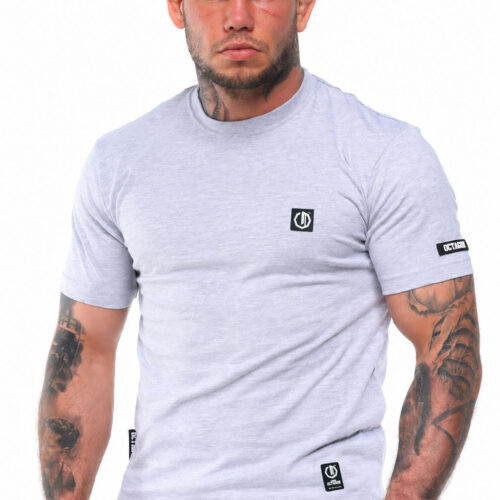 T-shirt Octagon Small Logo melange szara koszulka sportowa