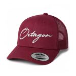 Czapka Snapback Trucker Legion Octagon Script burgund z haftowanym logo i siatką