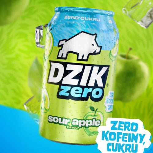 DZIK® ZERO SOUR APPLE - 330 ML gazowany napój bez cukru o smaku kwaśnego jabłka
