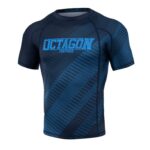 Rashguard Octagon PREMIUM Blocks blue do MMA, BJJ i treningu sportów walki