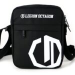 Torebka saszetka na ramię Legion Octagon Siena black/white z białym logo