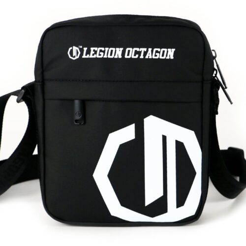 Torebka saszetka na ramię Legion Octagon Siena black/white z białym logo