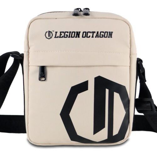 Torebka saszetka na ramię Legion Octagon Siena ecru/black z dużym czarnym logo