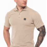 Koszulka polo Legion Octagon Small Logo Rubber beige – przód