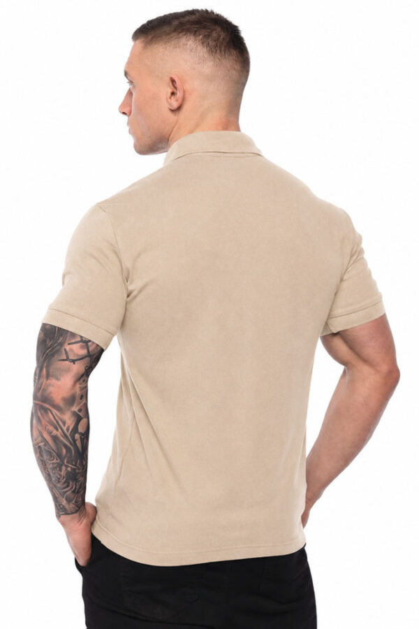 Koszulka polo Legion Octagon Small Logo Rubber beige – tył